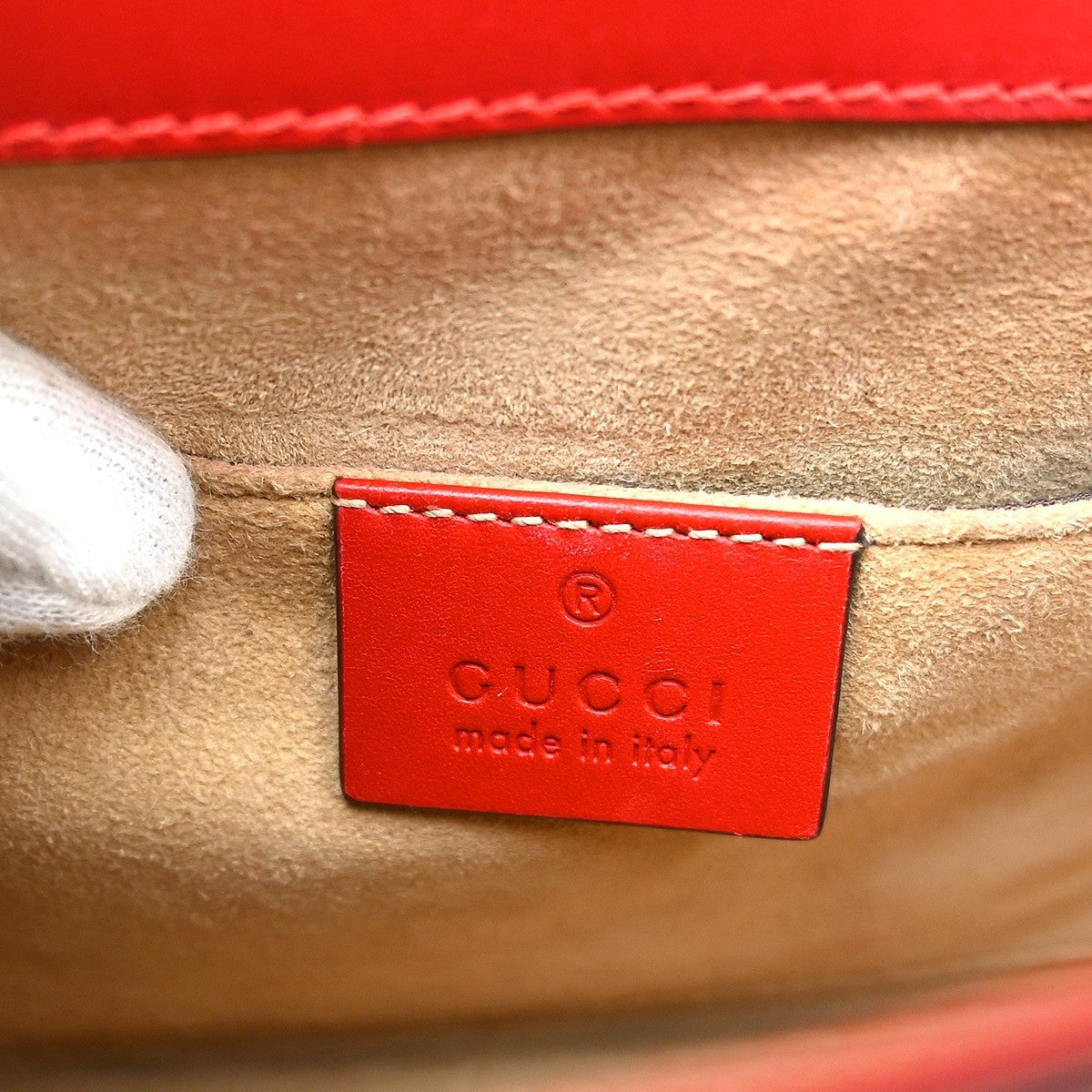 Gucci Sylvie Chain Leather, Red, Leather, Shoulder Bag