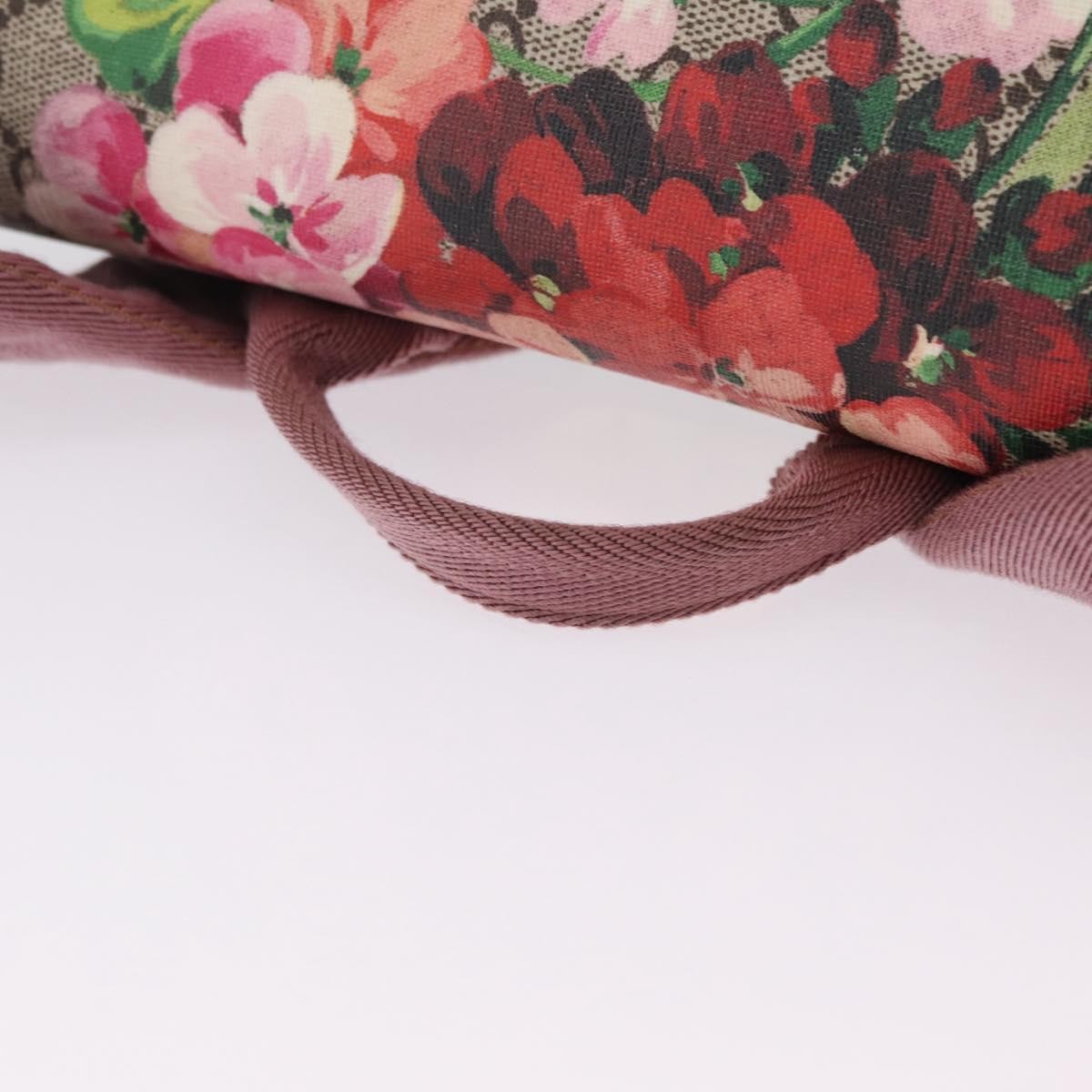 Gucci Buckle Blooms Print GG Coated Canvas, Beige, Canvas, Backpack