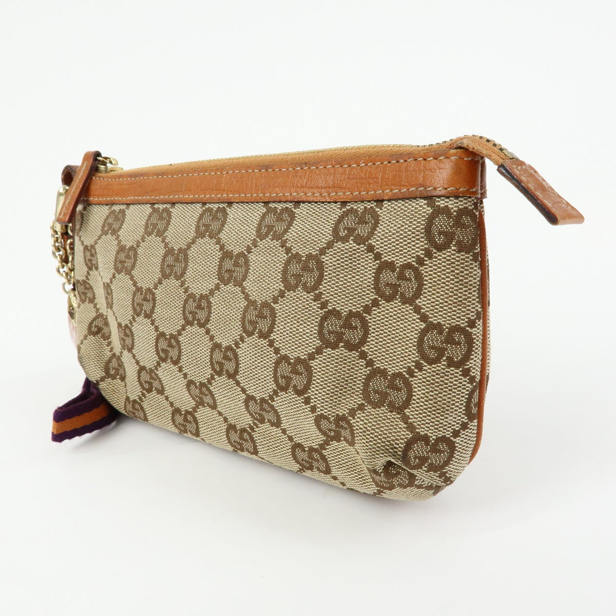 Gucci Zip Wristlet GG Canvas, Beige, Canvas, Clutch