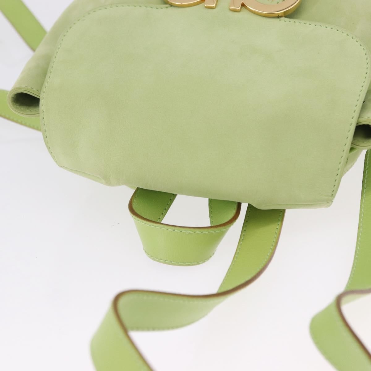 Salvatore Ferragamo Gancini Suede, Green, Suede, Backpack