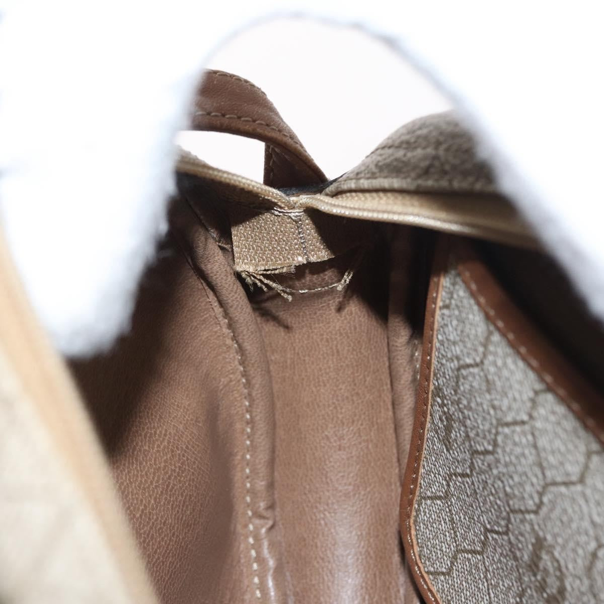 Christian Dior Vintage Honeycomb Canvas and Leather, Beige, Canvas, Shoulder Bag