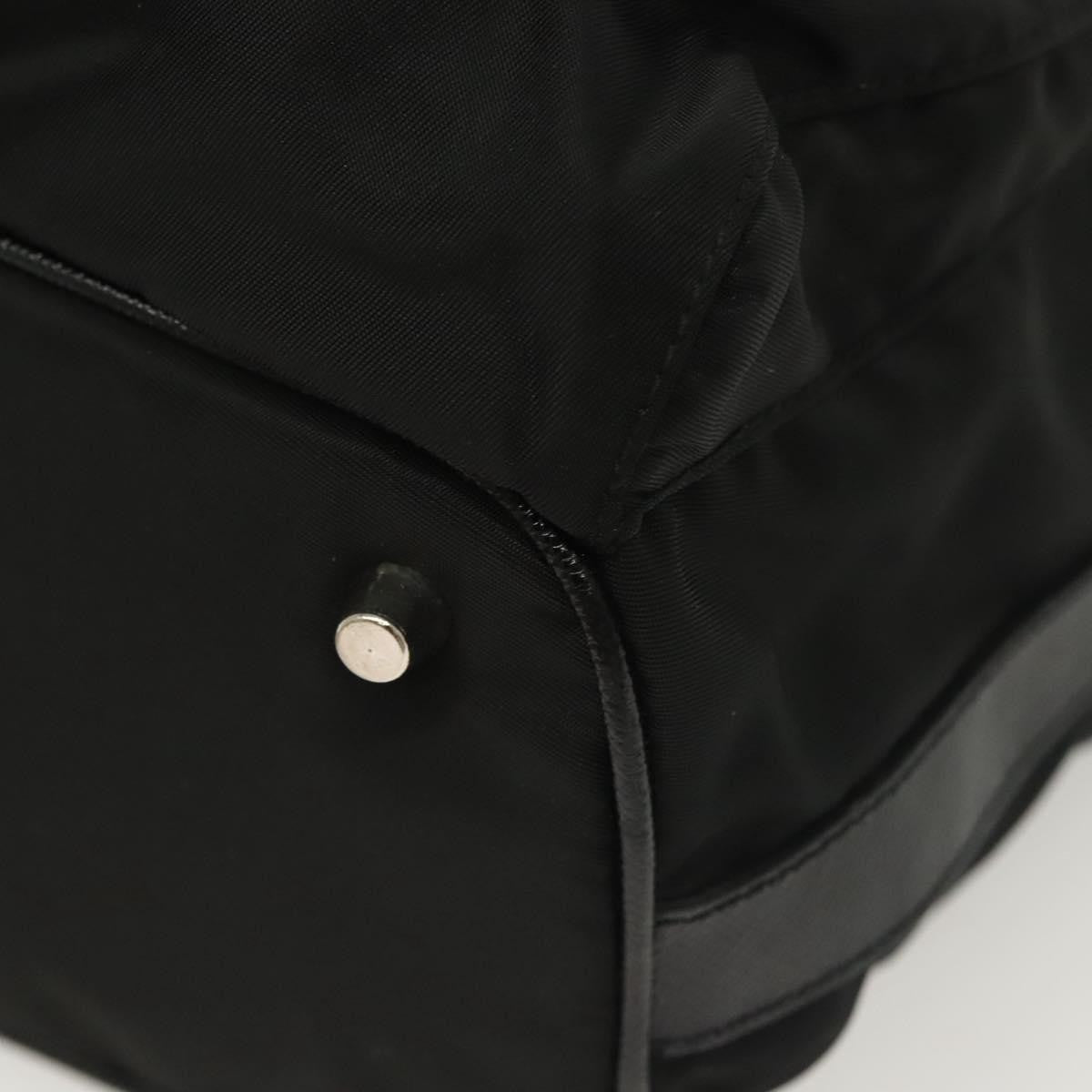 Prada Double Pocket Drawstring Tessuto, Black, Nylon, Shoulder Bag