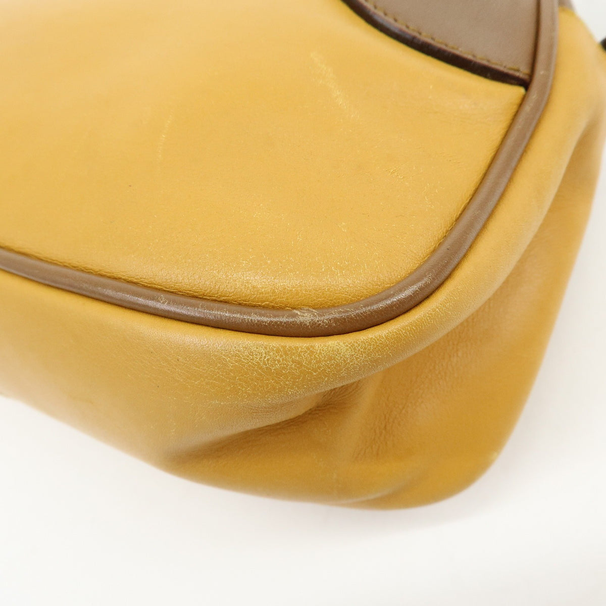 Prada Shoulder Leather, Yellow, Leather, Shoulder Bag
