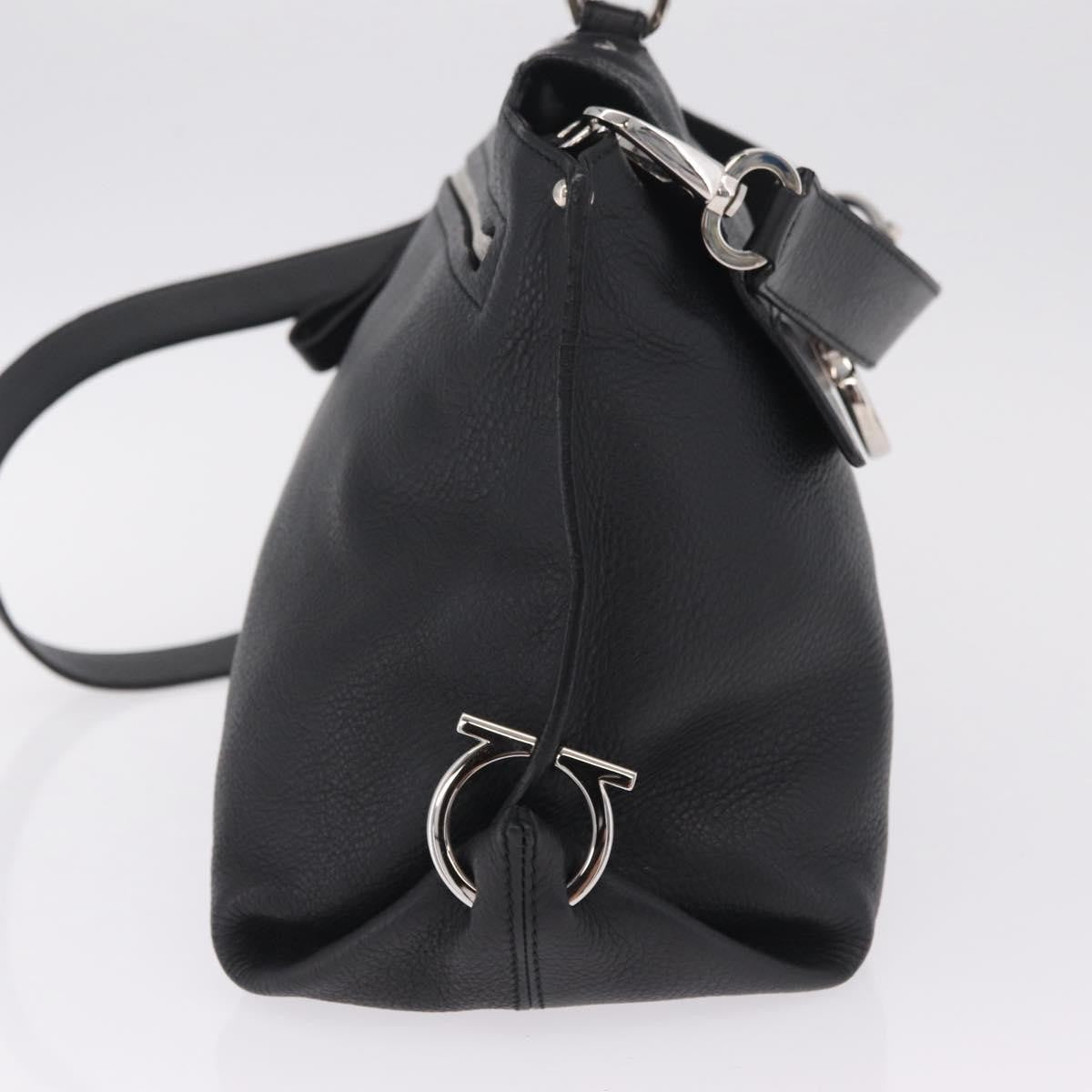 Salvatore Ferragamo Sofia Satchel Grainy Leather, Black, Leather, Handbag