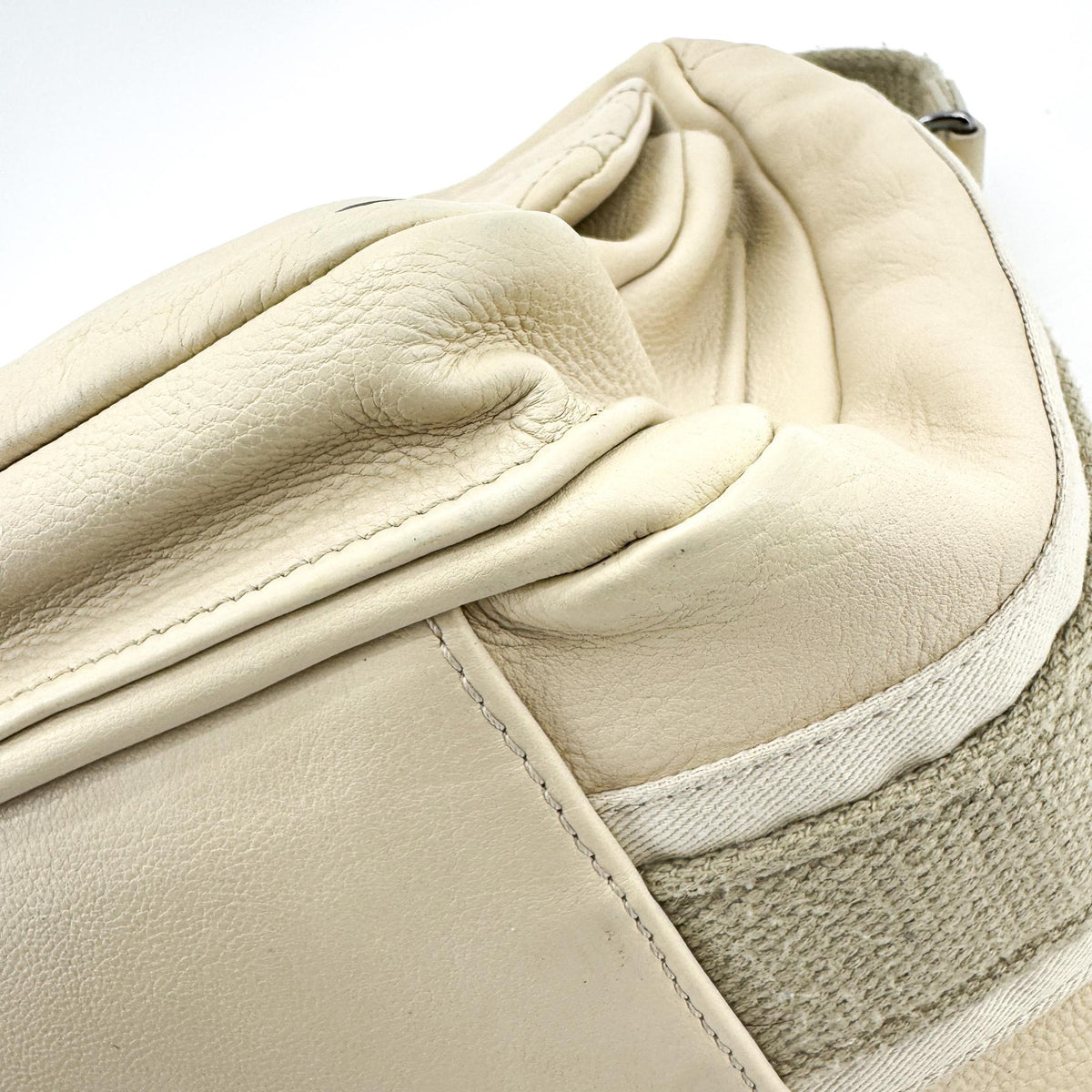 Chanel Sport Line Double Pocket Zip Messenger Leather, Beige, Leather, Crossbody Bag