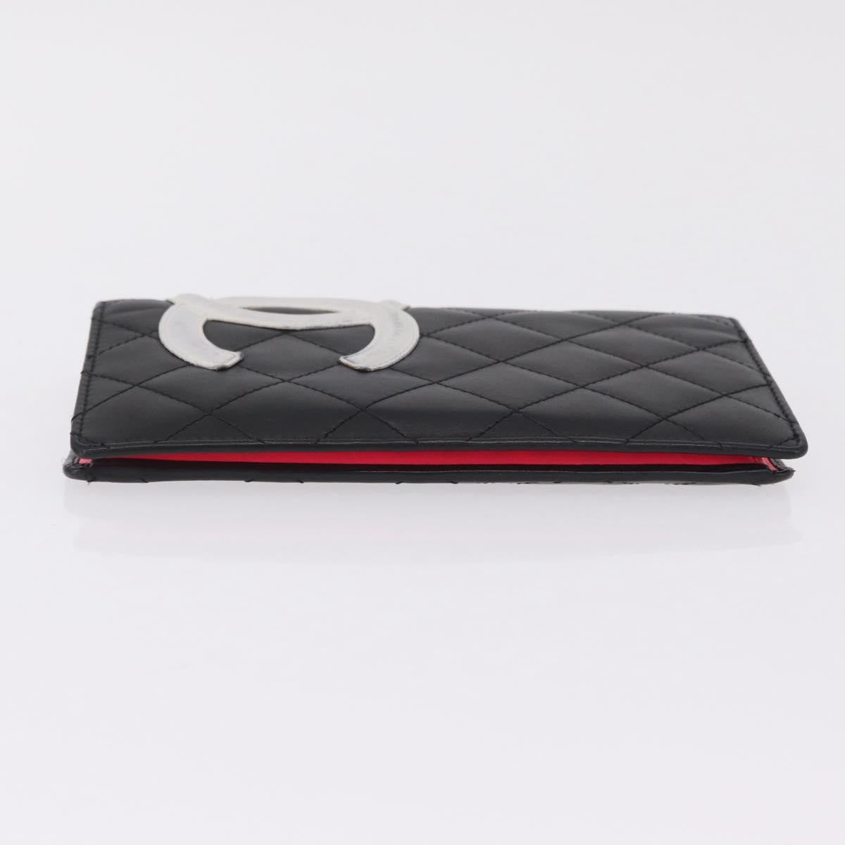 Chanel Cambon Bifold Quilted Calfskin, Black, Leather, Wallet