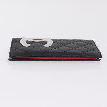 Chanel Cambon Bifold Quilted Calfskin, Black, Leather, Wallet