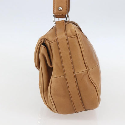Salvatore Ferragamo Gancini Leather, Brown, Leather, Shoulder Bag