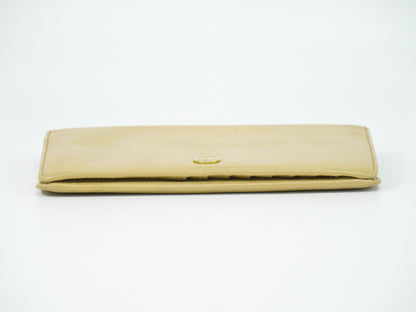 Chanel CC bifold wallet leather, Beige, Leather, Wallet