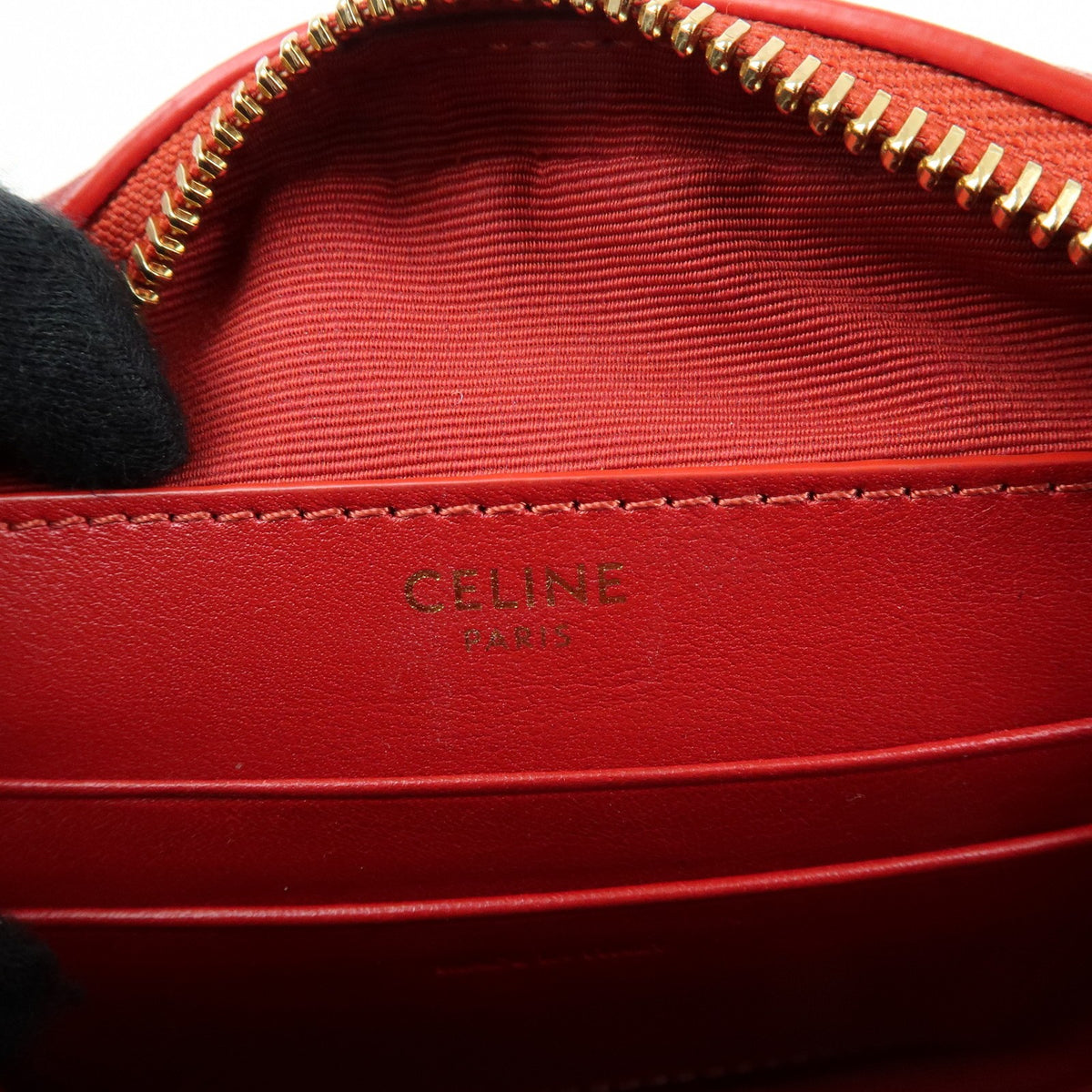 Celine C Charm Camera Quilted Leather, Red, Leather, Handbag