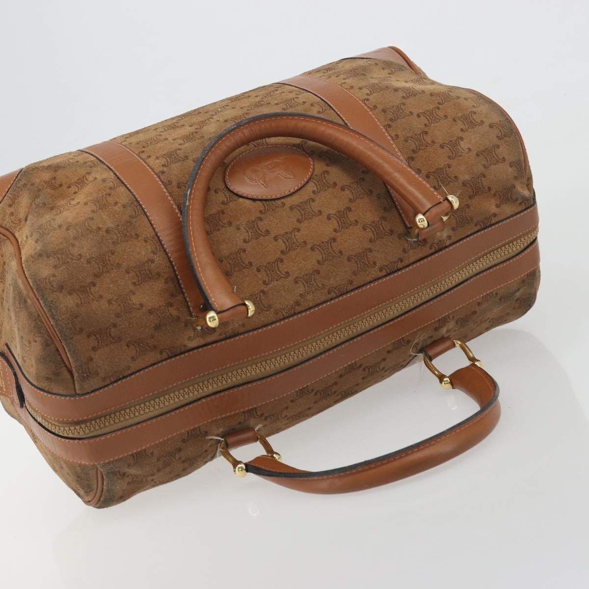 Celine Macadam Suede, Brown, Suede, Tote Bag