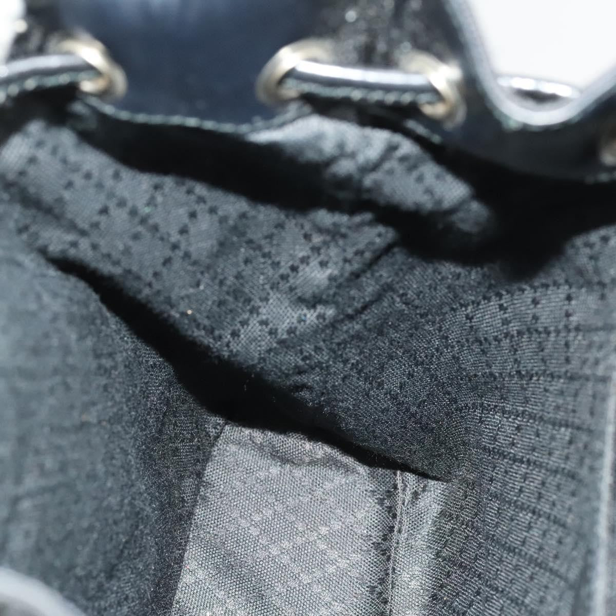 Gucci Vintage Bamboo Nylon and Patent Leather, Black, Nylon, Backpack