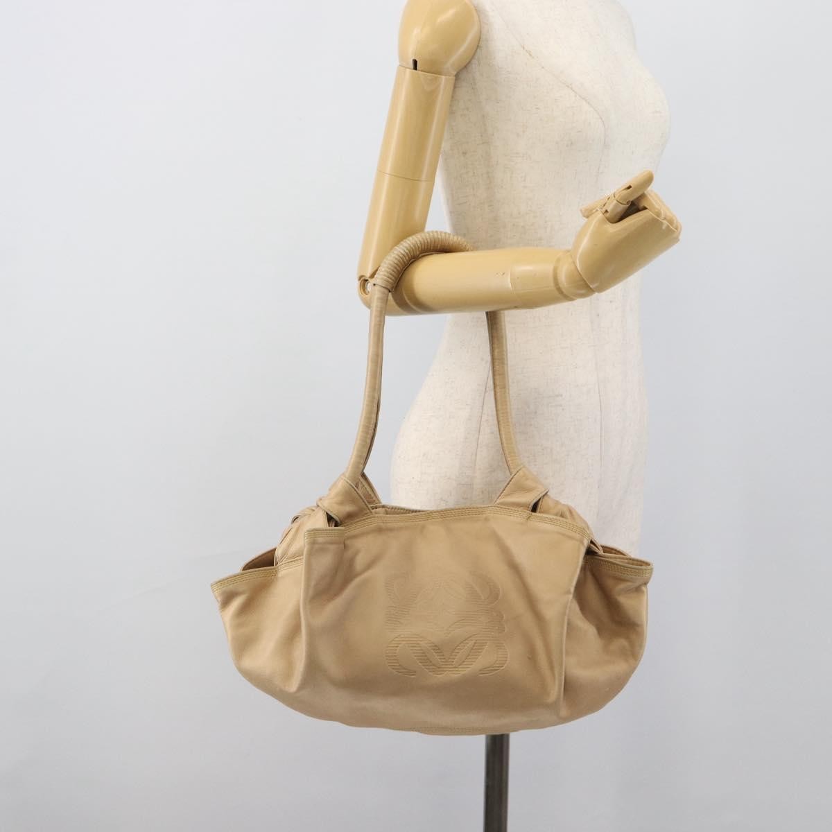 Loewe Anagram Logo Nappa Aire Hand Leather, Beige, Leather, Handbag