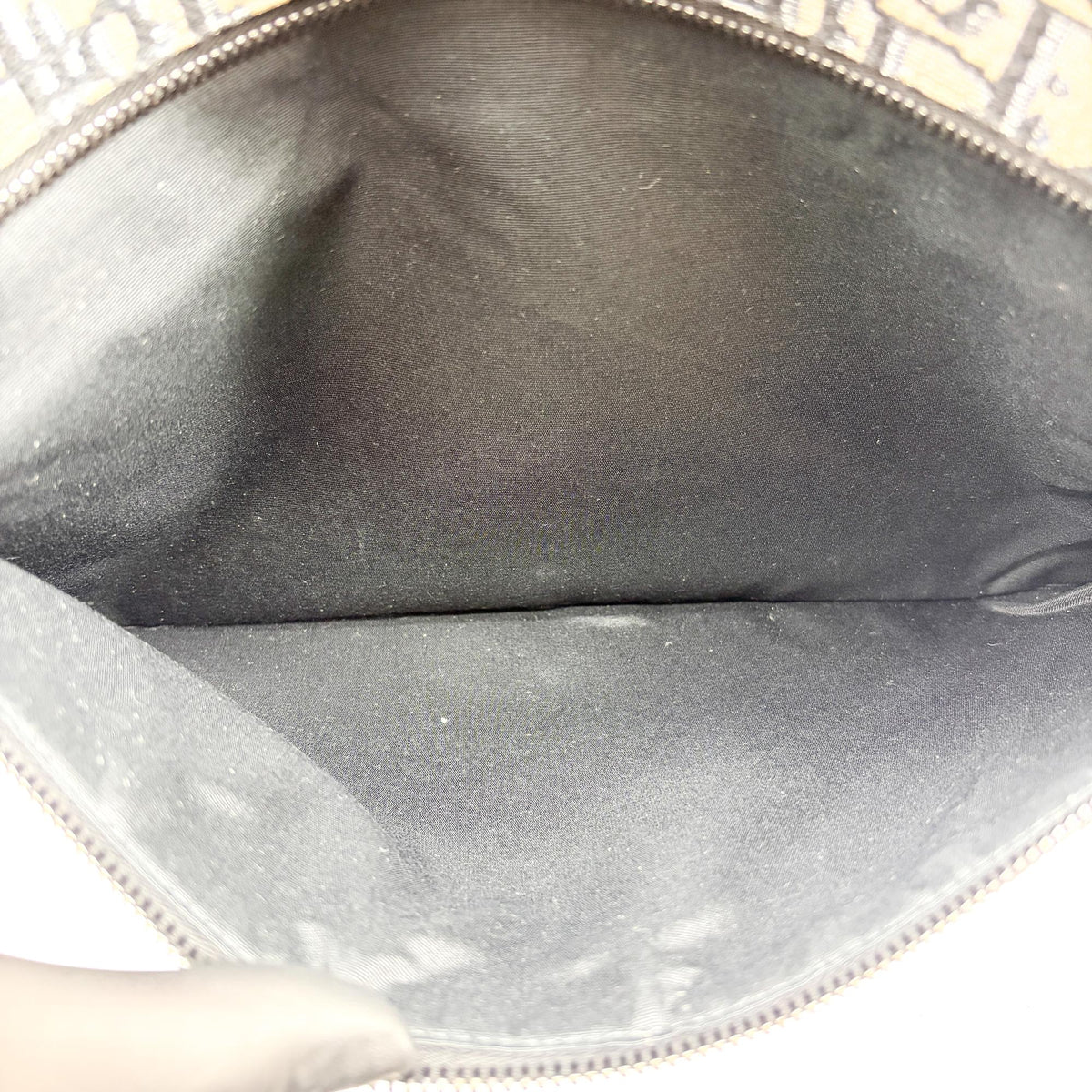 Christian Dior A4 Zip Oblique Canvas, Beige, Canvas, Clutch