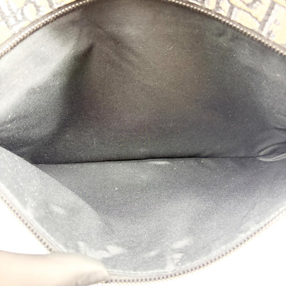 Christian Dior A4 Zip Oblique Canvas, Beige, Canvas, Clutch