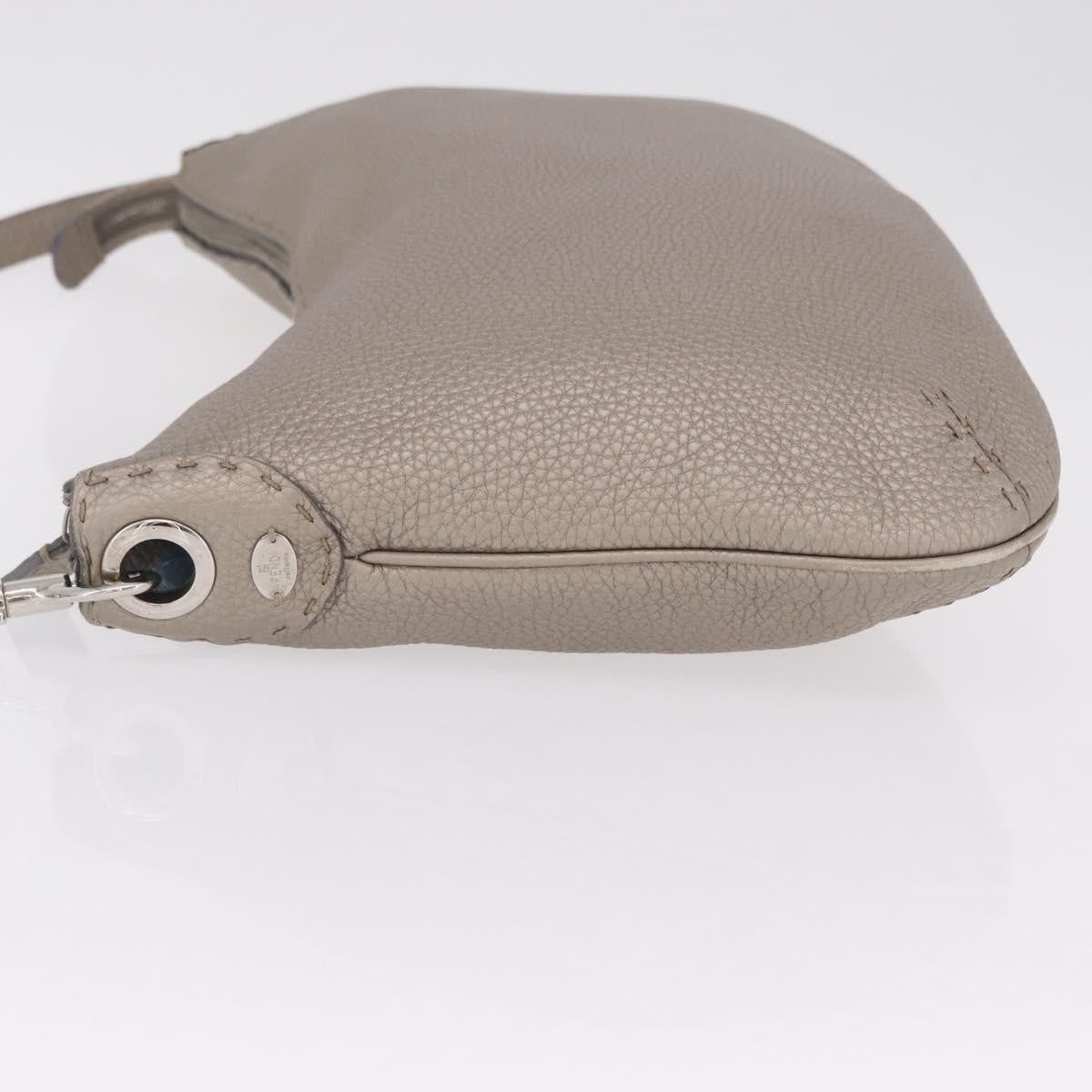 Fendi Selleria Leather, Silver, Leather, Crossbody Bag