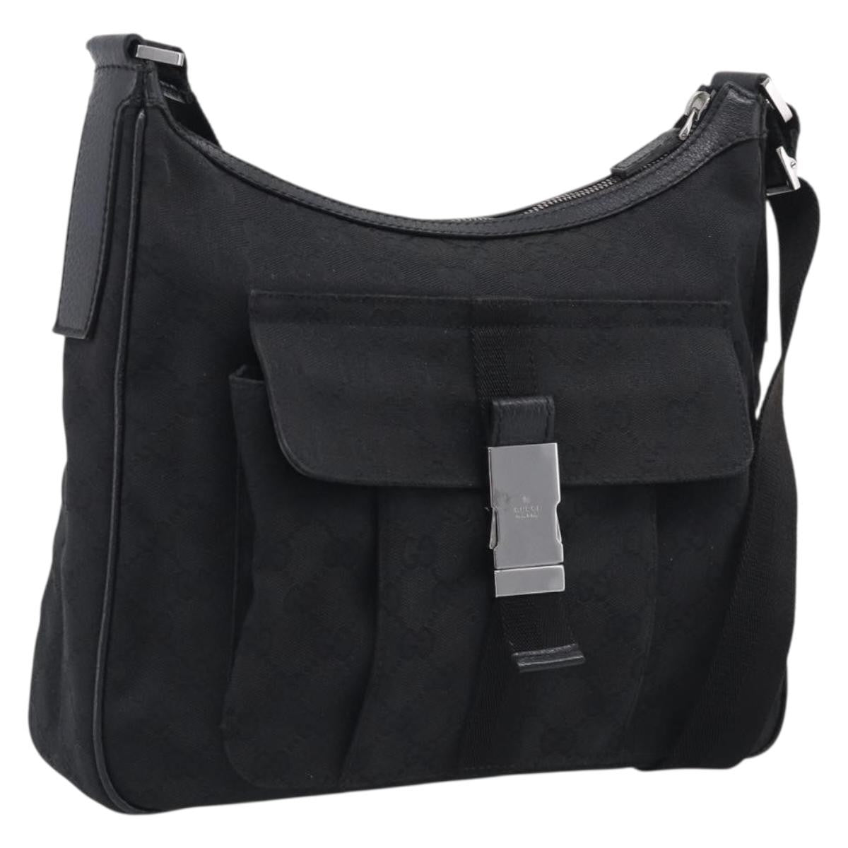 Gucci Shoulder Canvas, Black, Canvas, Shoulder Bag