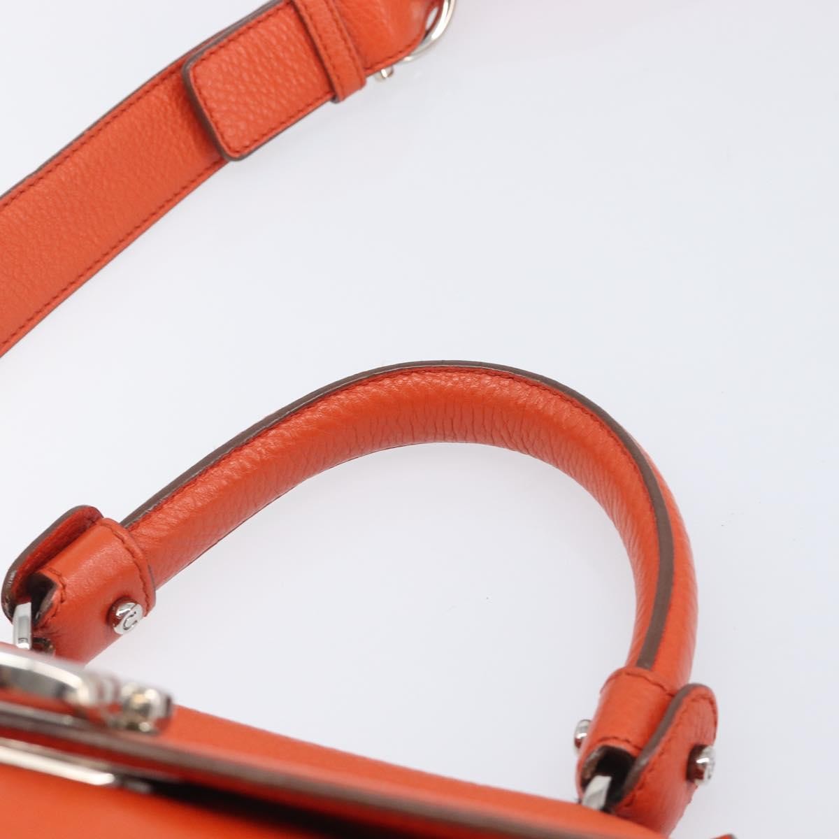 Salvatore Ferragamo Soft Sofia Leather, Orange, Leather, Tote Bag