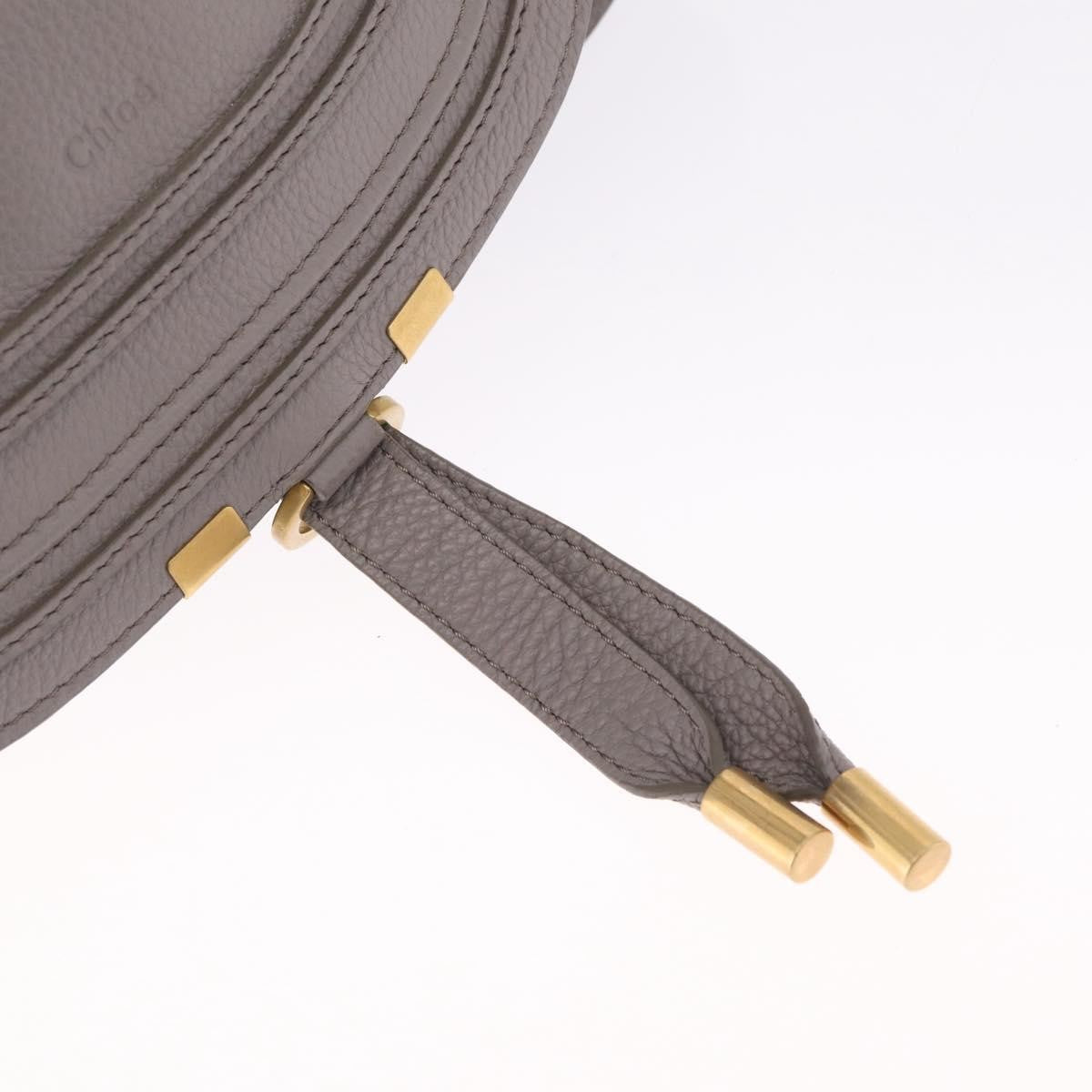 Chloe Marcie Satchel Leather, Gray, Leather, Handbag