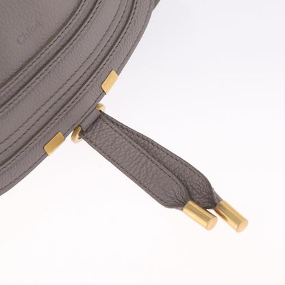 Chloe Marcie Satchel Leather, Gray, Leather, Handbag