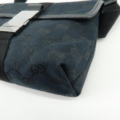 Gucci Buckle Belt GG Canvas, Black, Canvas, Handbag