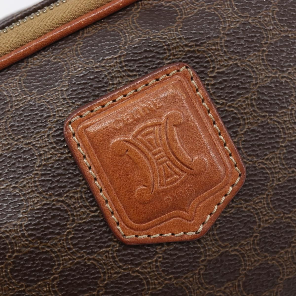 Celine Vintage Handbag Toile Céline, Brown, Canvas, Handbag