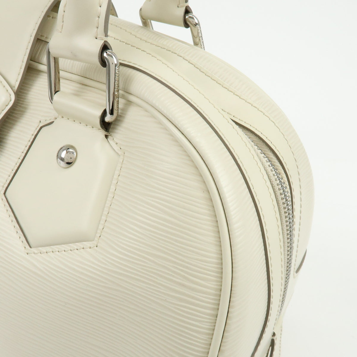 Louis Vuitton Montaigne Bowling Epi Leather, White, Leather, Handbag