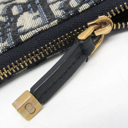 Christian Dior Vintage Saddle Zip Coin Purse Diorissimo Canvas, Navy, Canvas, Clutch