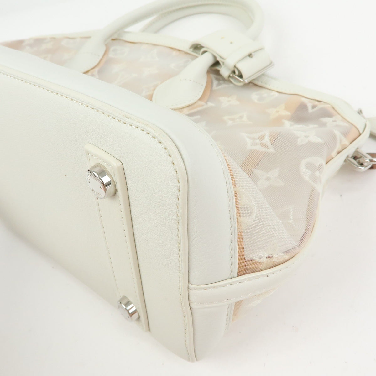 Louis Vuitton Transparence Lockit Mesh and Leather, White, Mesh, Handbag