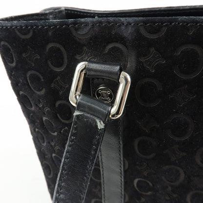 Celine C Macadam Tote PVC leather/ Macadam canvas, Black, Suede, Shoulder Bag