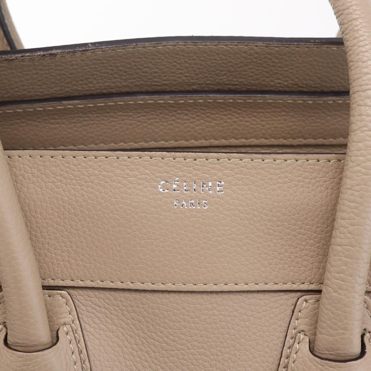 Celine Luggage Smooth Leather, Beige, Leather, Handbag