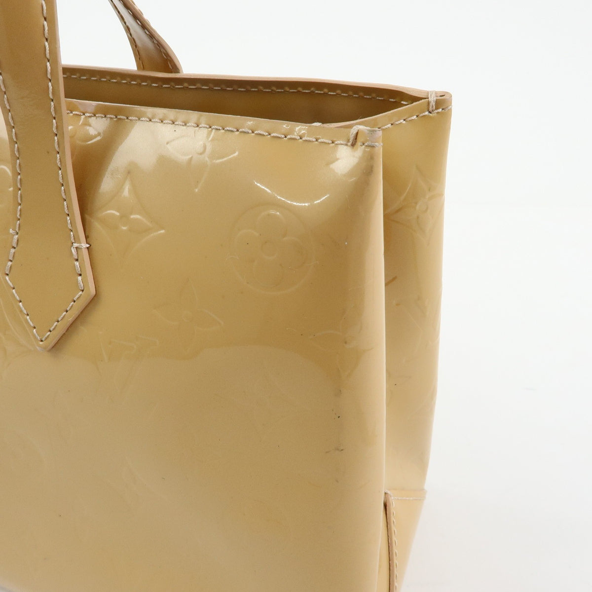 Louis Vuitton Wilshire Monogram Vernis, Beige, Patent Leather, Handbag