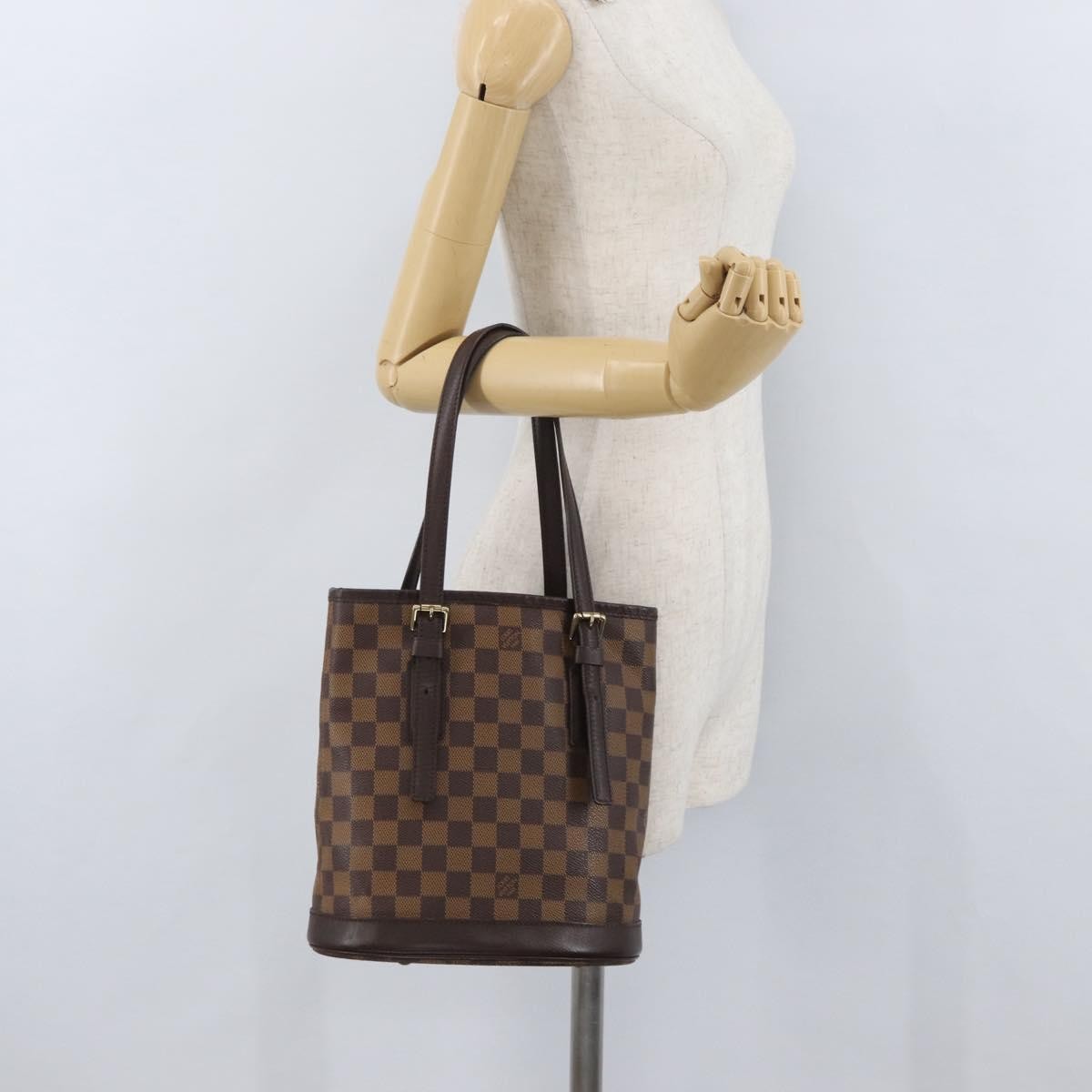 Louis Vuitton Marais Bucket Damier, Brown, Canvas, Handbag