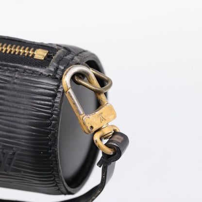 Louis Vuitton Soufflot Pochette Epi Leather, Black, Leather, Clutch