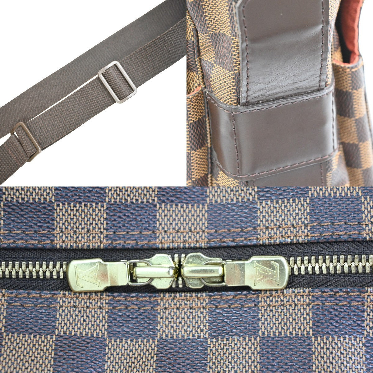 Louis Vuitton Naviglio Damier, Brown, Canvas, Handbag