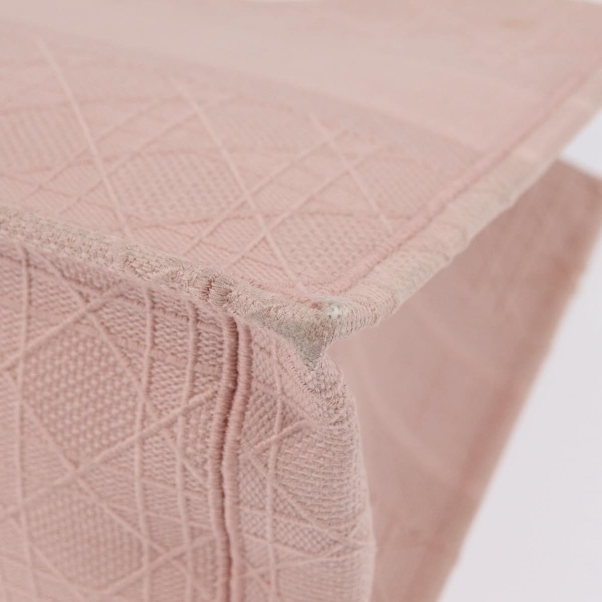 Christian Dior Book Cannage Embroidered Canvas, Pink, Canvas, Tote Bag