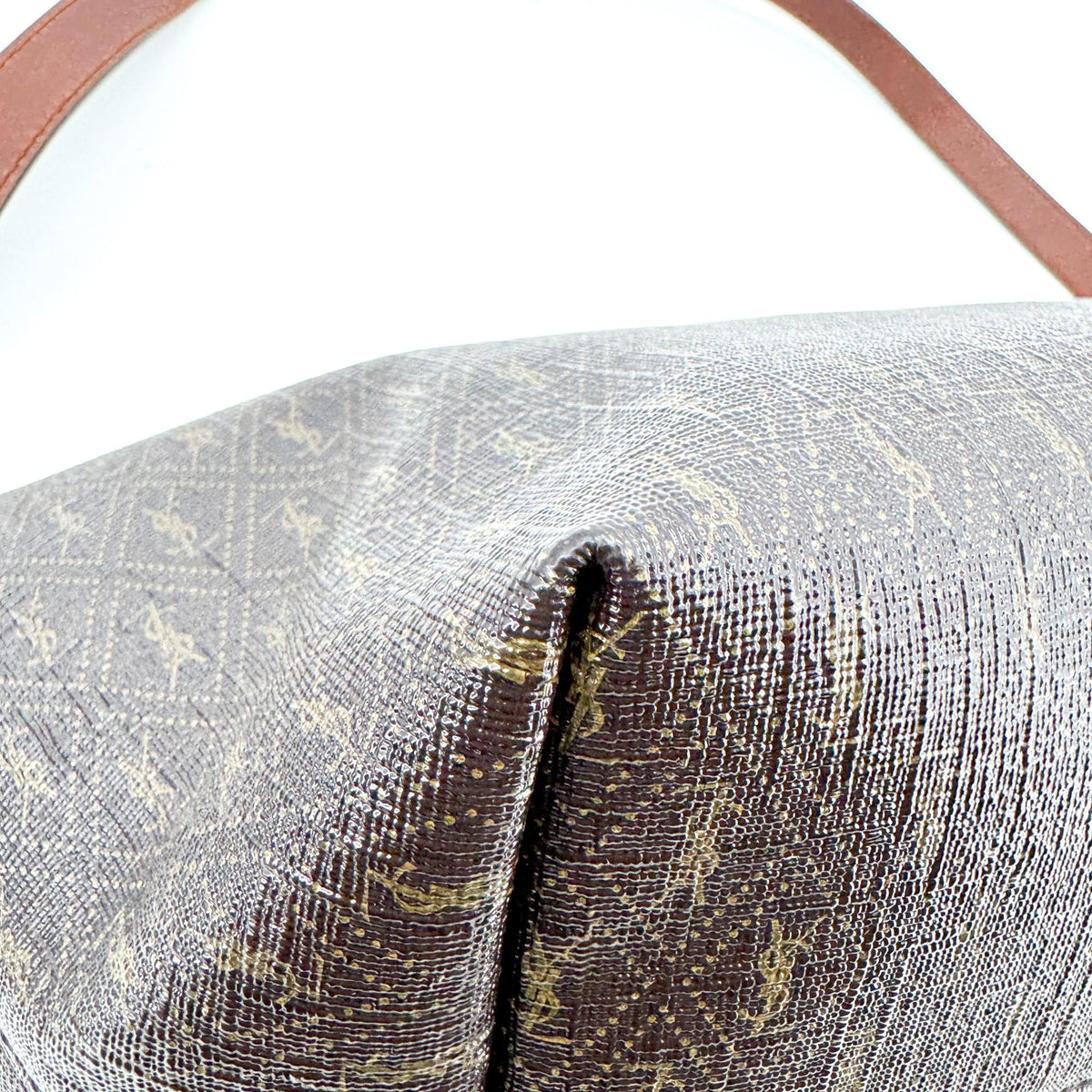 Saint Laurent Le Monogramme Monogram All Over Coated Canvas and Leather, Black, Canvas, Shoulder Bag