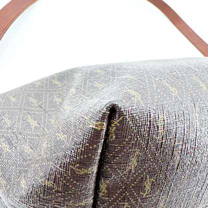Saint Laurent Le Monogramme Monogram All Over Coated Canvas and Leather, Black, Canvas, Shoulder Bag