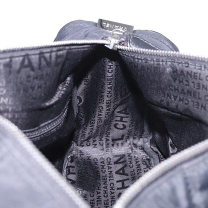 Chanel Square Stitch Boston Quilted Nylon, Black, Nylon, Handbag