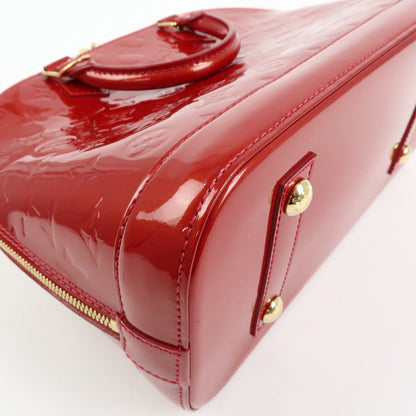 Louis Vuitton Alma Monogram Vernis, Red, Patent Leather, Handbag
