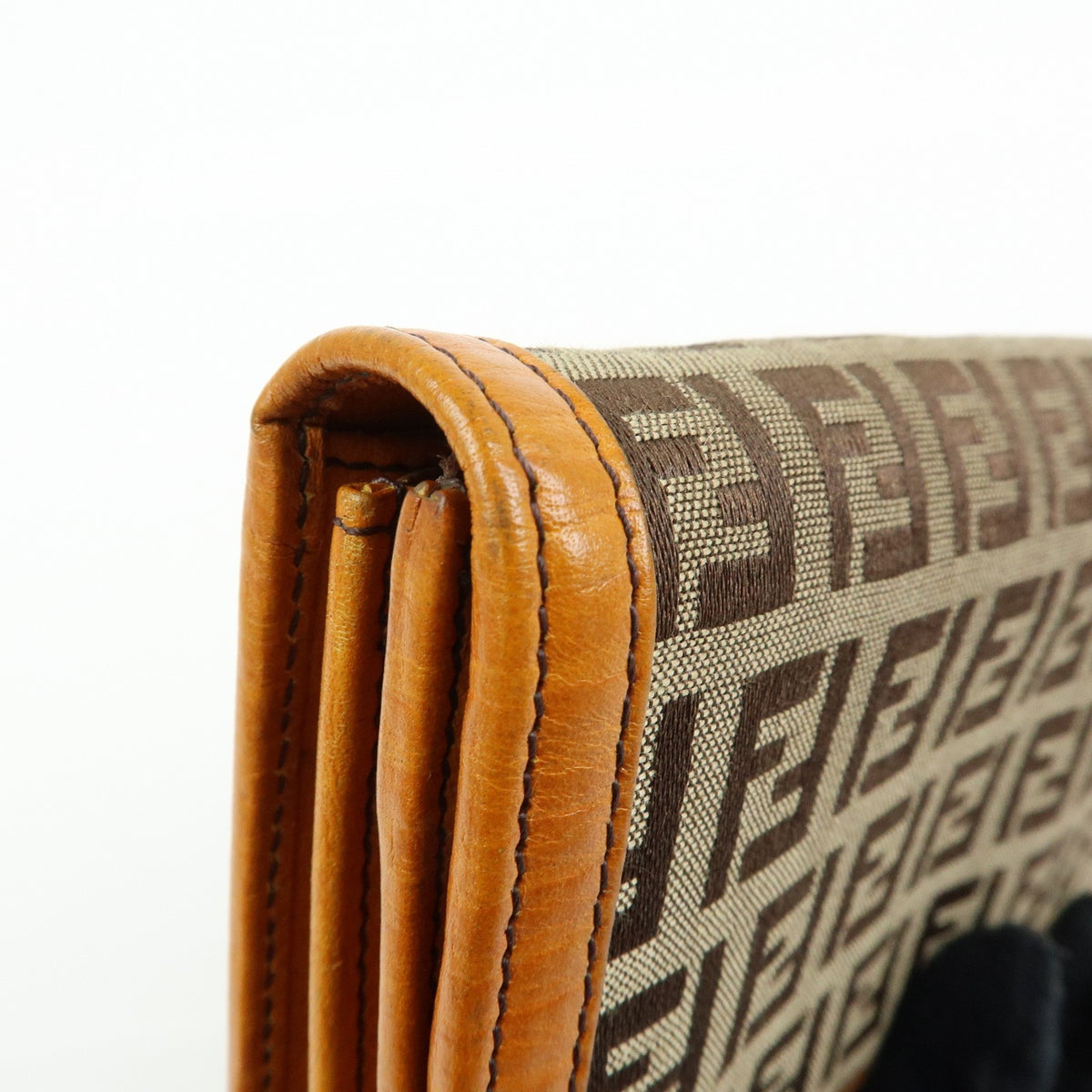 Fendi Bifold Zucca Coated Canvas, Beige, Canvas, Wallet