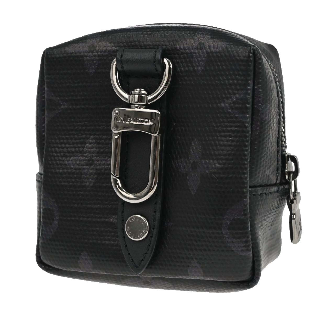 Louis Vuitton Box Pouch Bag Charm and Belt Charm Rainbow Monogram Eclipse Canvas, Black, Leather, Charm