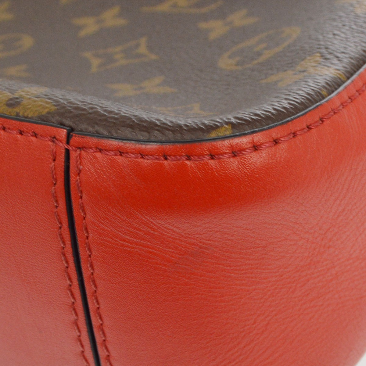 Louis Vuitton Saintonge Monogram Canvas with Leather, Brown, Canvas, Shoulder Bag