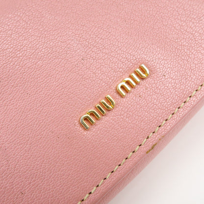 Miu Miu Madras Top Handle Leather, Pink, Leather, Handbag