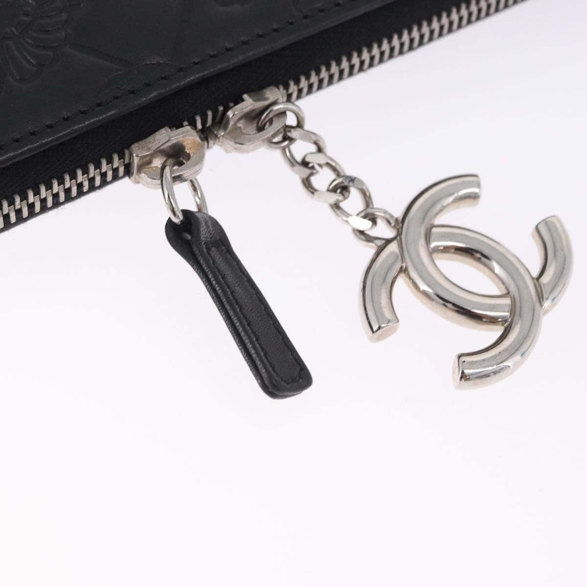 Chanel Zip Around iPad Case Quilted Lambskin, Black, Leather, Tech Accessory