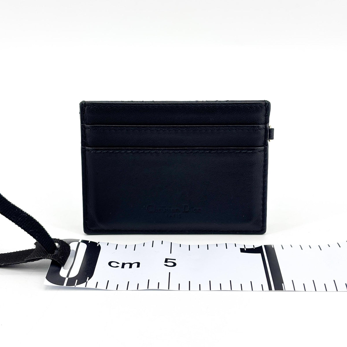 Christian Dior Lady Dior Card Holder Cannage Quilt Lambskin, Black, Leather, Card Holder