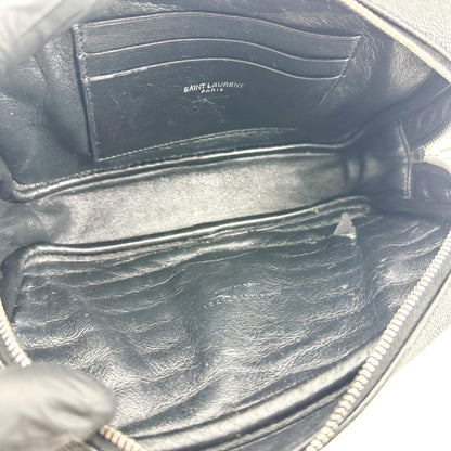 Saint Laurent Lou Camera Matelasse Chevron Leather, Black, Calfskin, Handbag