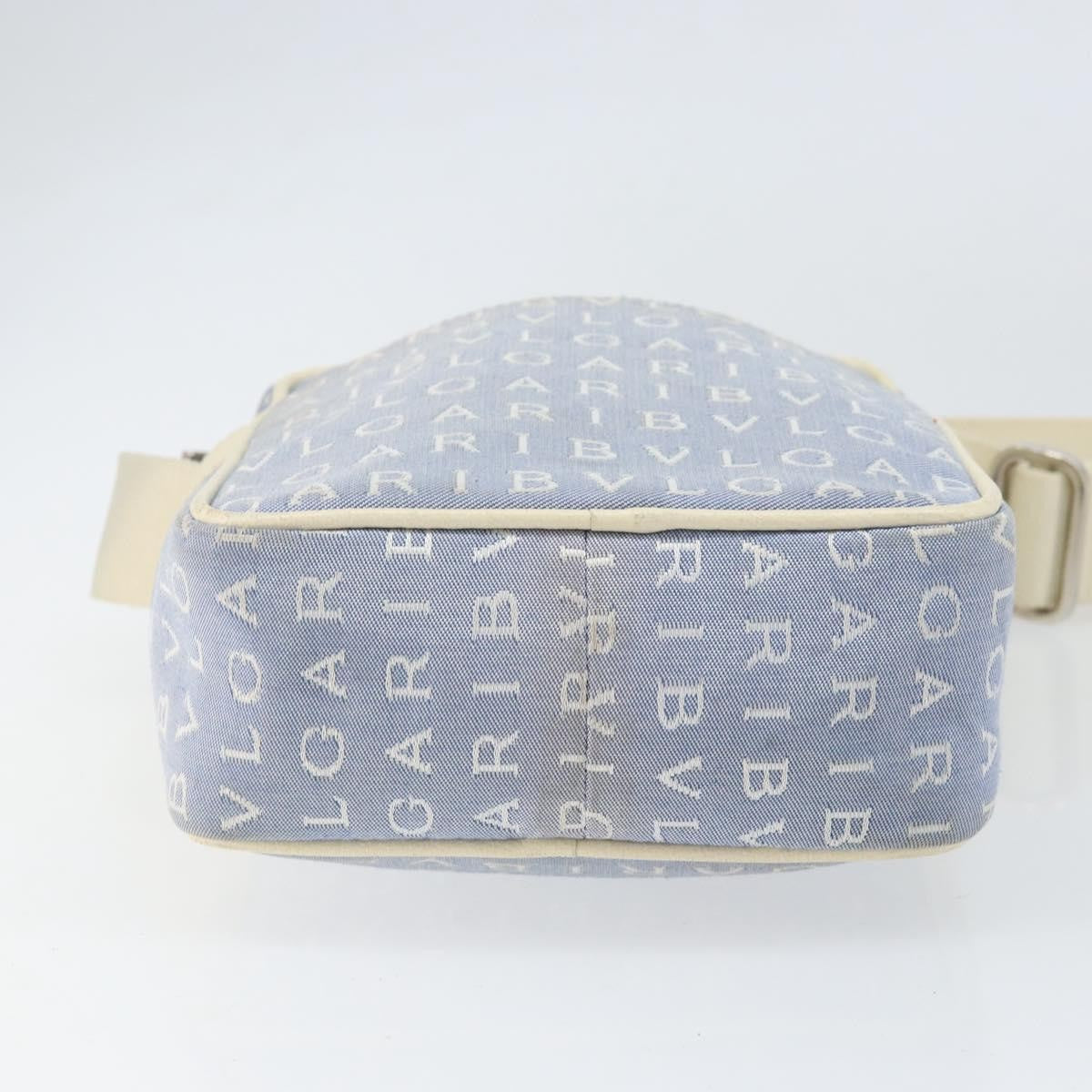 Bvlgari Logomania Canvas with Leather, Blue, Canvas, Shoulder Bag