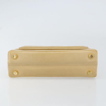 Salvatore Ferragamo Vintage Chain Leather, Beige, Leather, Handbag