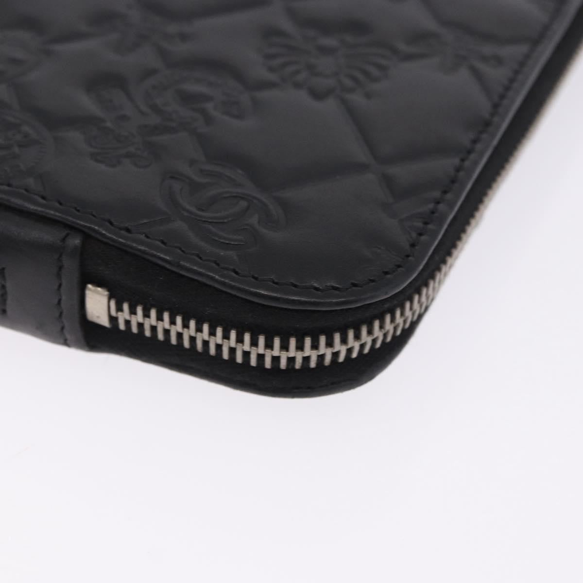 Chanel Zip Around iPad Case Quilted Lambskin, Black, Leather, Tech Accessory
